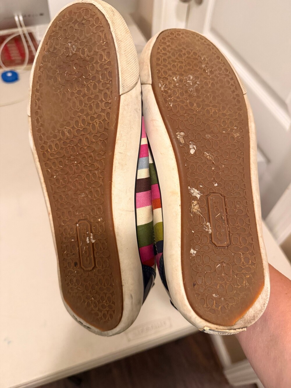 Coach Multicolor Striped Sneakers Size 8 1/2 Women's Casual Shoes - Picture 8 of 8